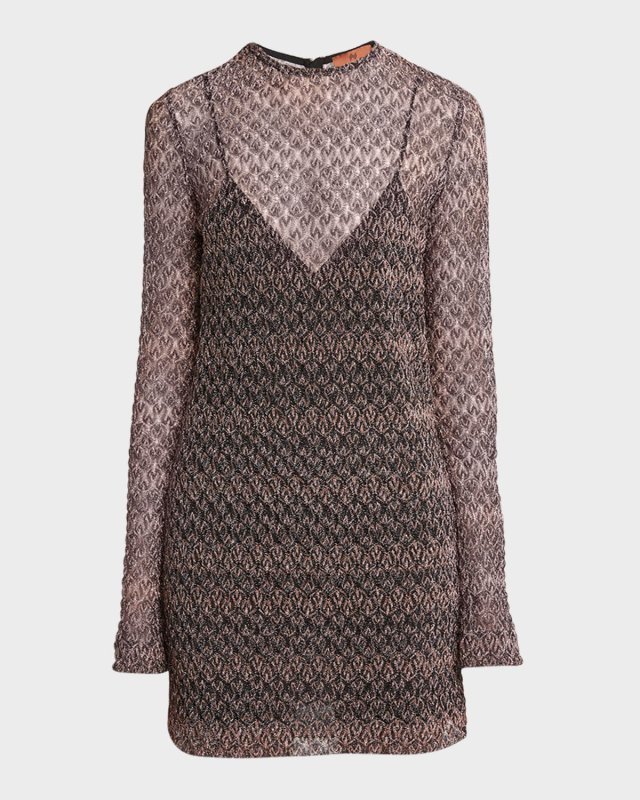 Sheer Knit Short Dress