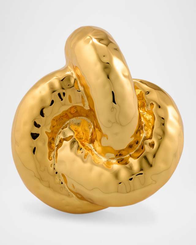 Hammered Gold Knot Adjustable Ring