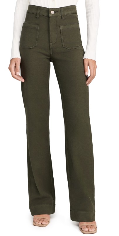 Faherty Stretch Terry Patch Pocket Pants Forest Olive