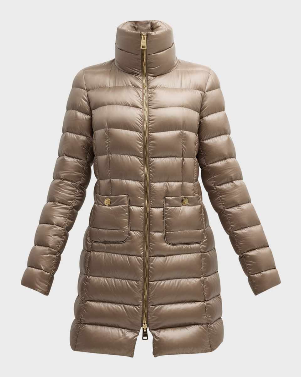 Maria Water-Resistant Ultralight Nylon Long Puffer Jacket