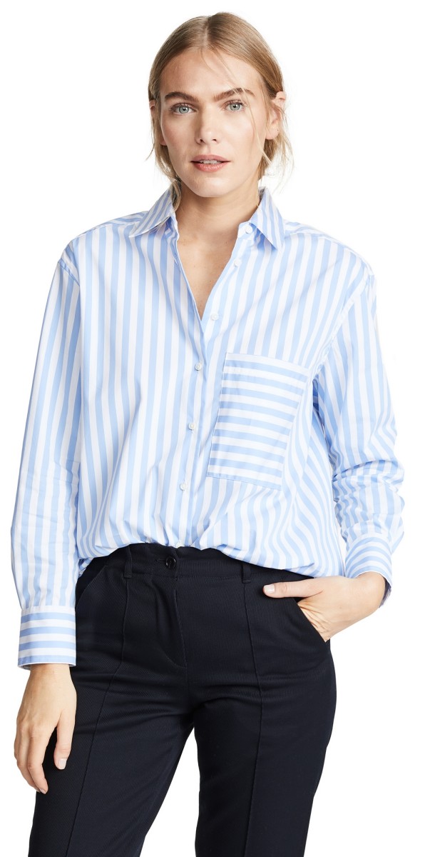 AYR The Deep End Button Down Shirt Blue/White