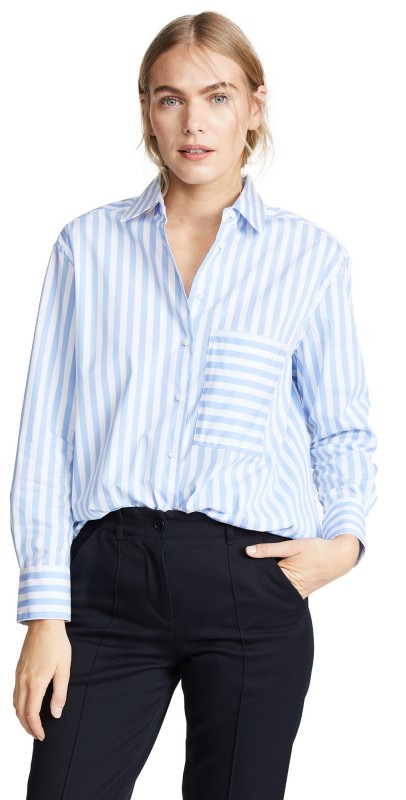 AYR The Deep End Button Down Shirt Blue/White