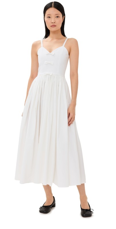 Tanner Fletcher Betty Bow Midi Dress White
