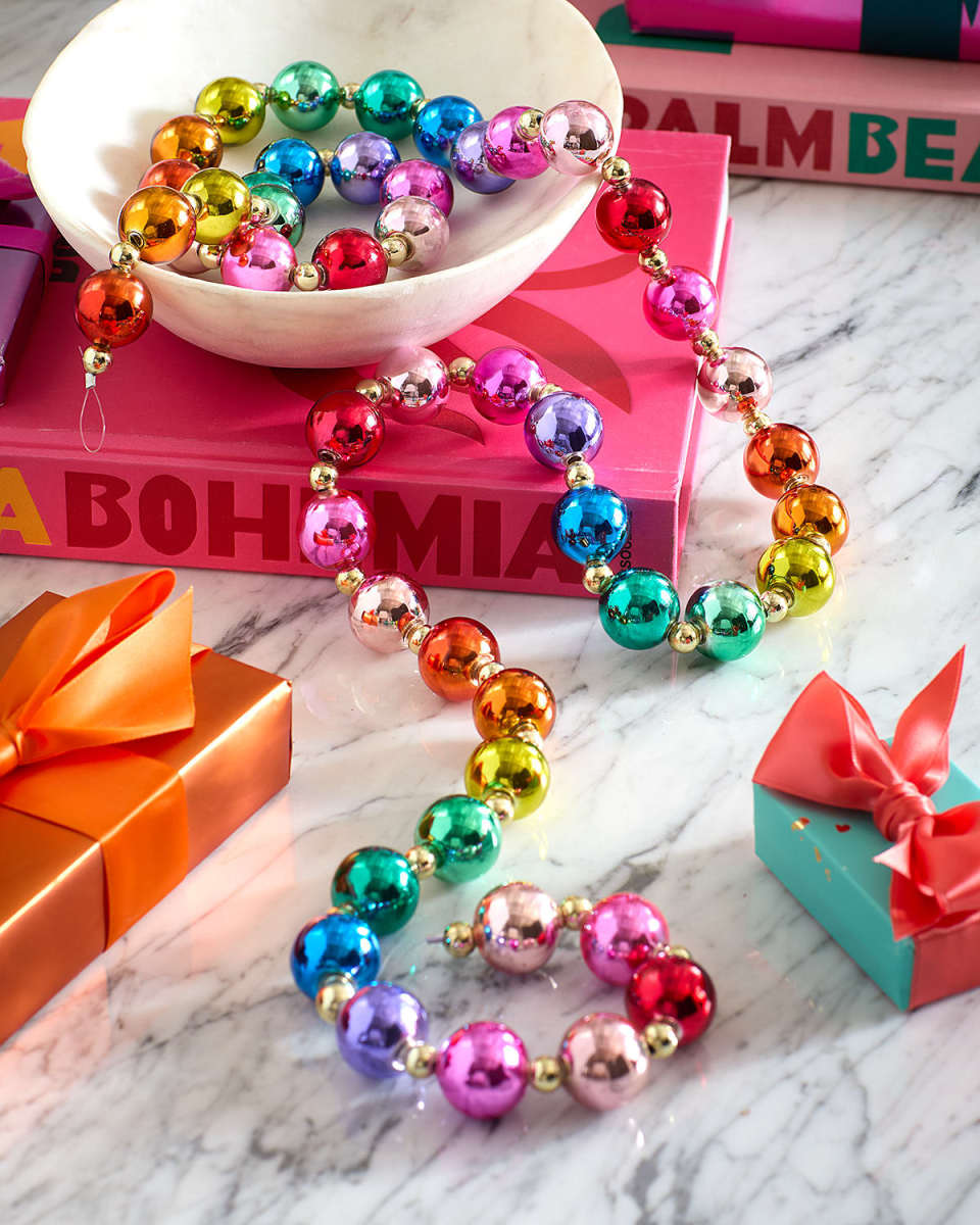 60" Rainbow Reflective Christmas Garland