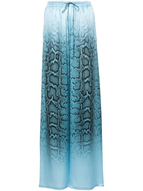 snakeskin-print silk trousers
