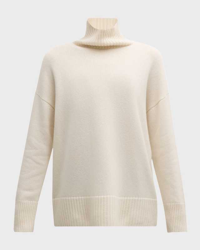 Chine 3-Ply Cashmere Stand-Collar Sweater