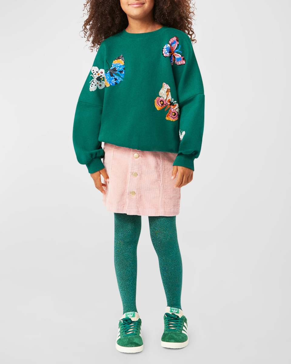Girl's Marika Embellished Butterfly Sweatshirt, Size 4-7