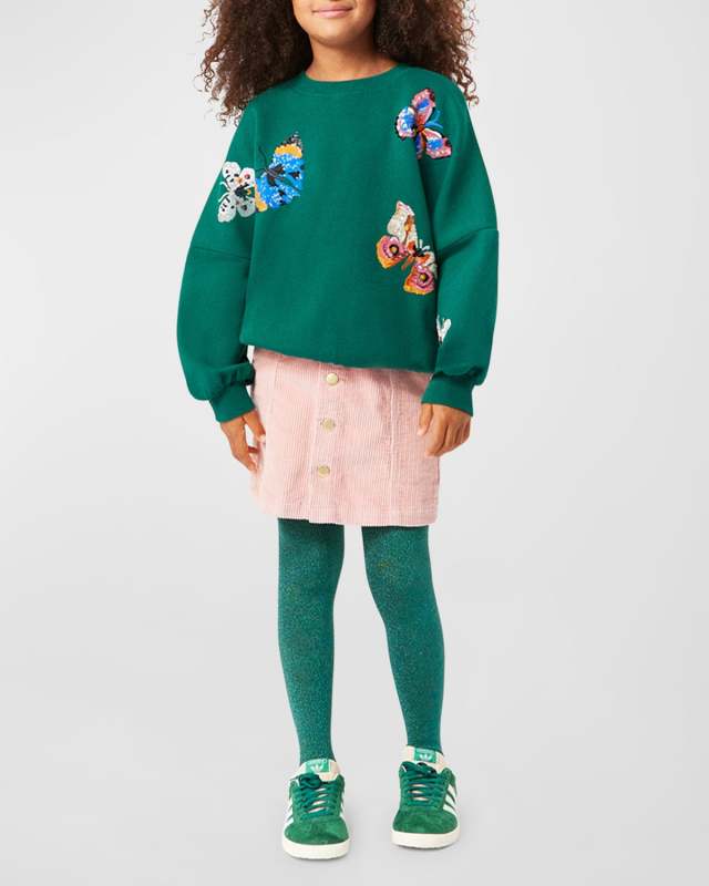 Girl's Marika Embellished Butterfly Sweatshirt, Size 4-7