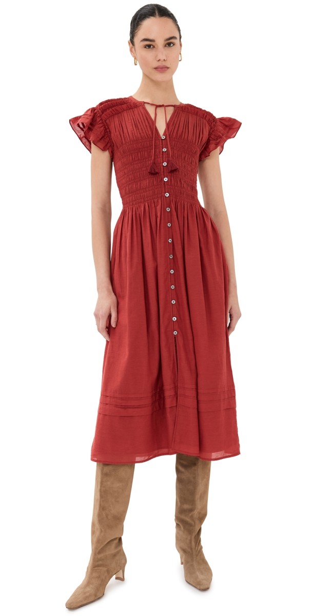 Sea Nomi Solid Dress Paprika
