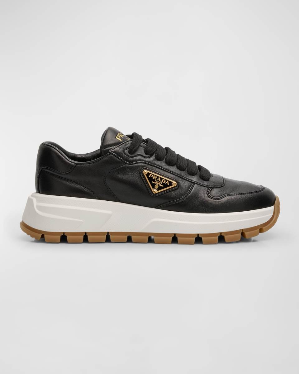 Leather Logo Runner Sneakers