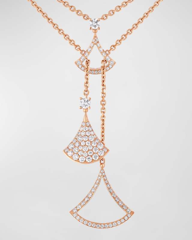 Divas' Dream Diamond 3-Tier Necklace in 18k Rose Gold