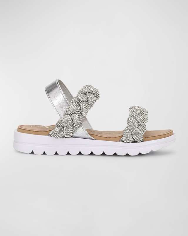 Girl's Miss Bradie Glam Faux Leather Sandals, Baby/Toddlers/Kids