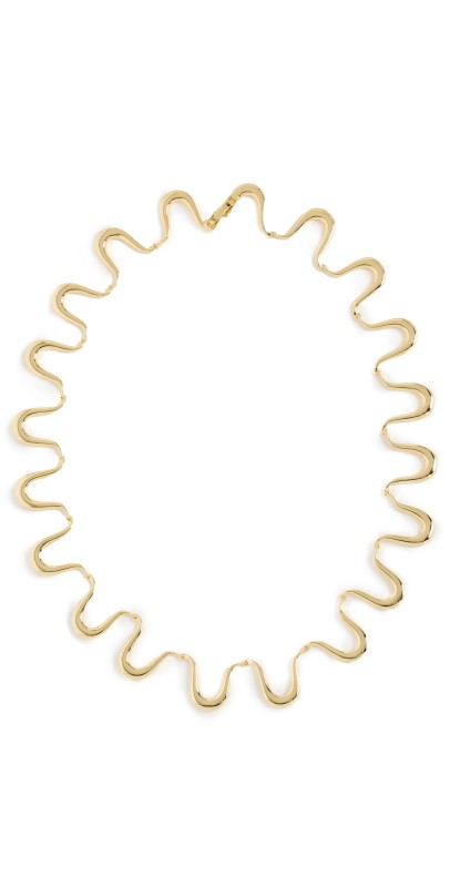 By Adina Eden Thin Squiggle Necklace Gold