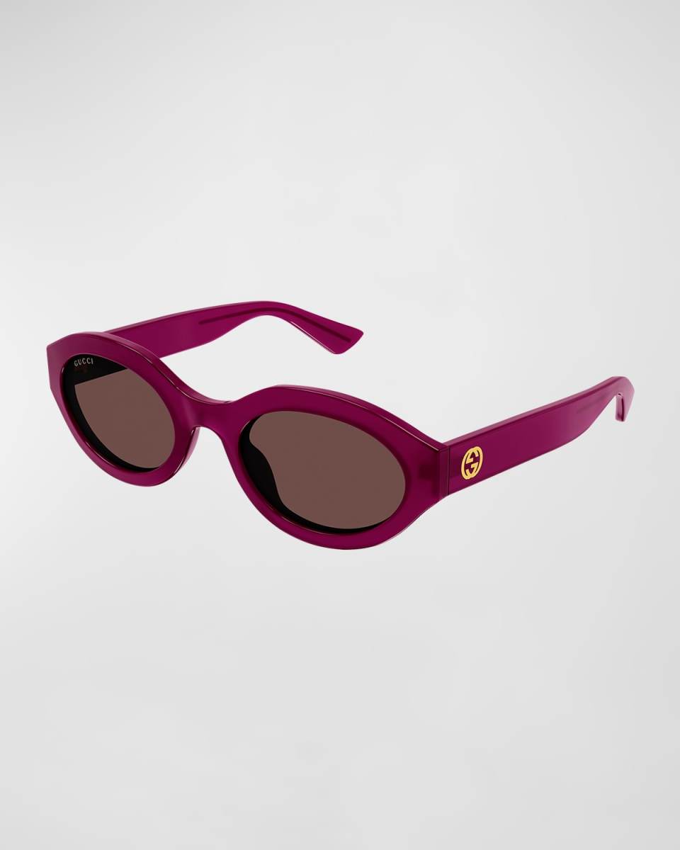GG Plastic Oval Sunglasses