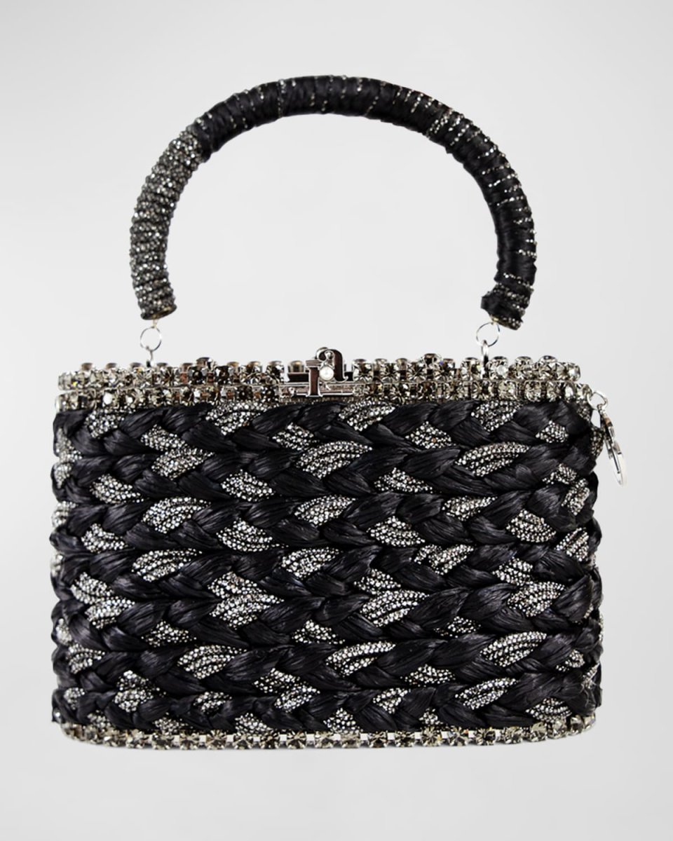 Holli Lula Crystal Braided Top-Handle Bag