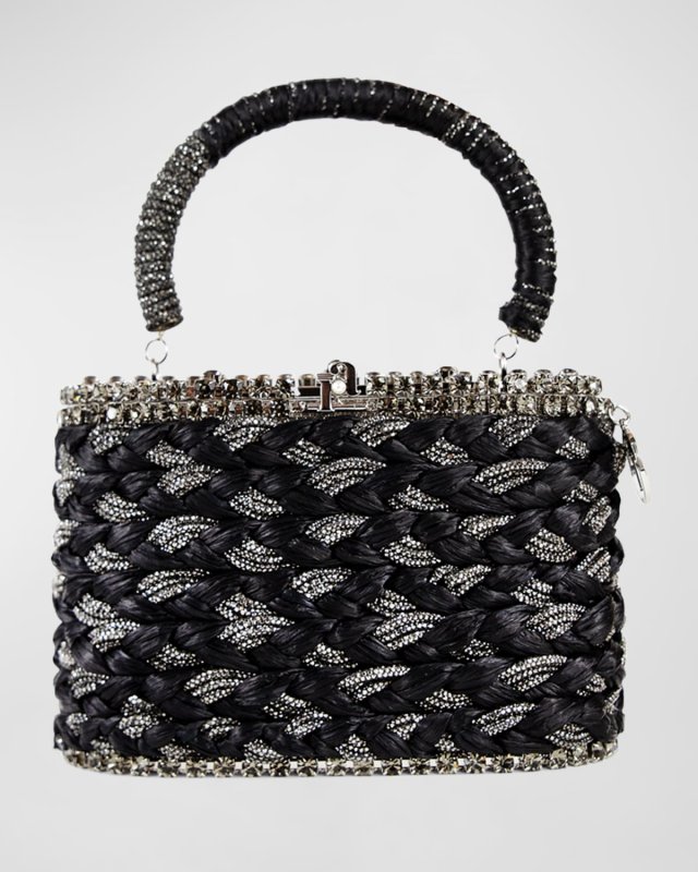 Holli Lula Crystal Braided Top-Handle Bag