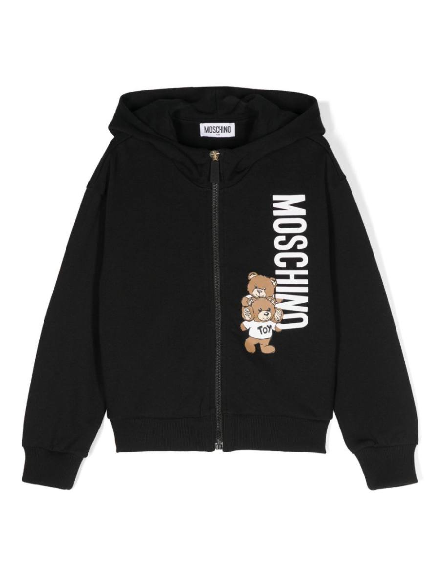 logo-print zip-up hoodie