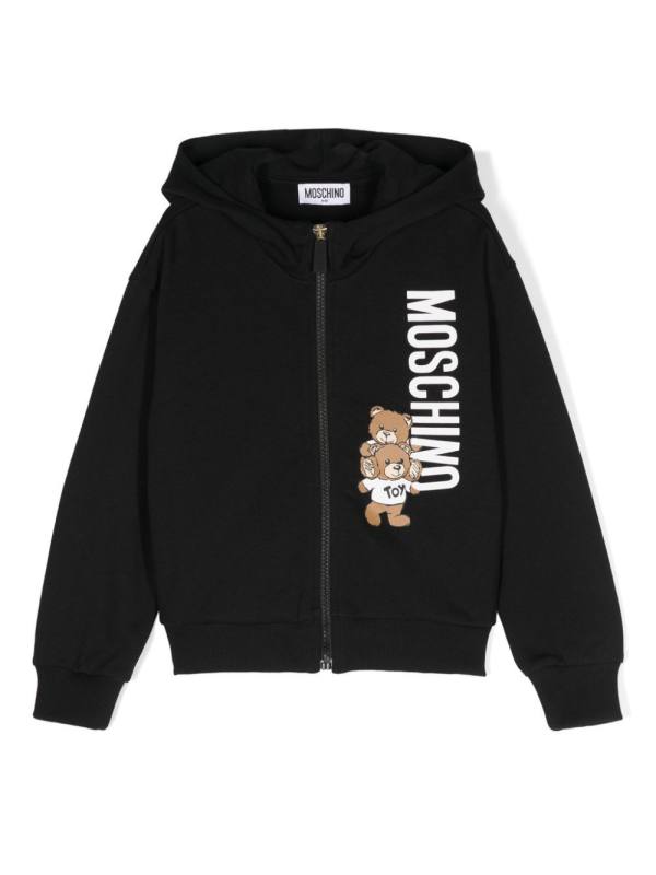 logo-print zip-up hoodie