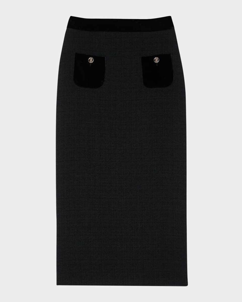 Beck Tweed and Velvet Maxi Skirt