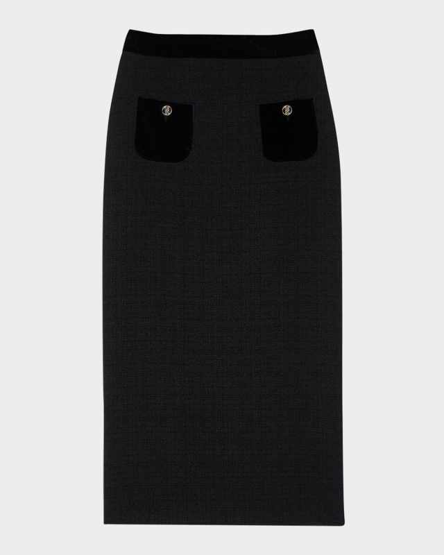 Beck Tweed and Velvet Maxi Skirt