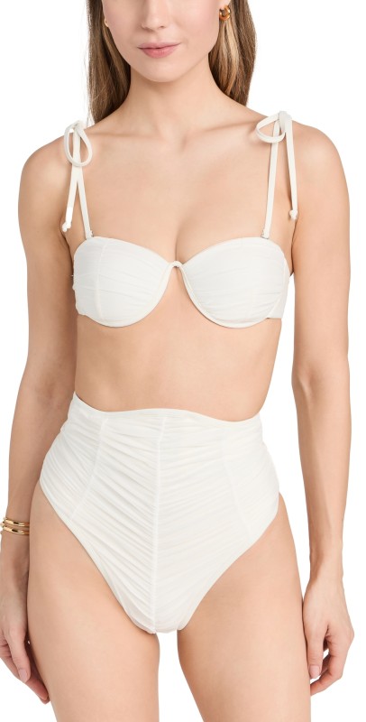Andrea Iyamah Capa Mesh Bikini Top Limestone