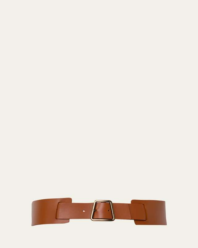 Trapezoid Buckle Leather Belt