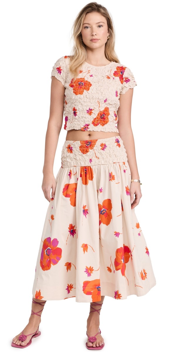 Free People Carino Printed Set Tea Combo