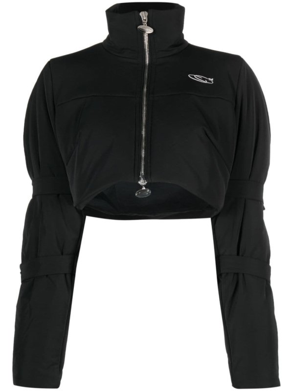 logo-print cropped padded jacket