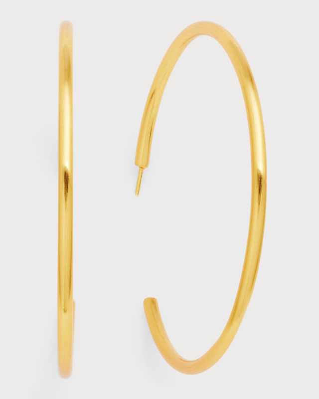 24K Gold-Plated Skinny Hoop Earrings