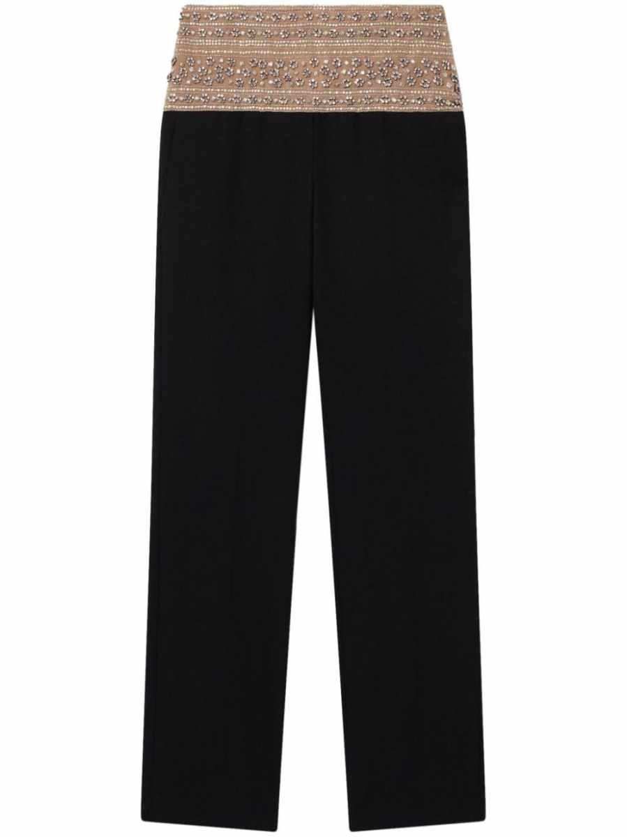 crystal-embellished wool trousers