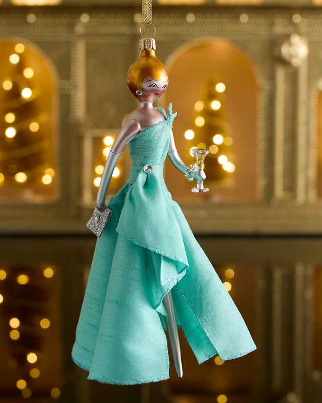 Fashionista in Seaglass Gown Christmas Ornament