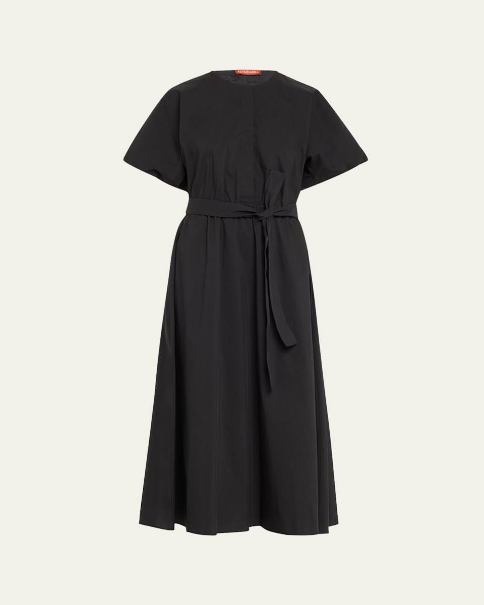 Paulina Poplin Self-Tie ShirtDress
