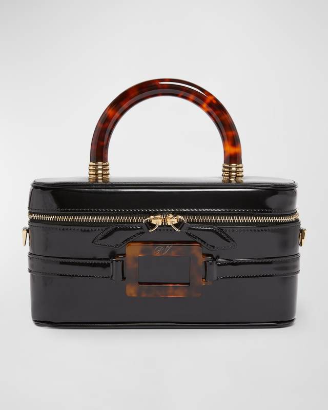 Belle Mini Vanity Patent Leather Top-Handle Bag