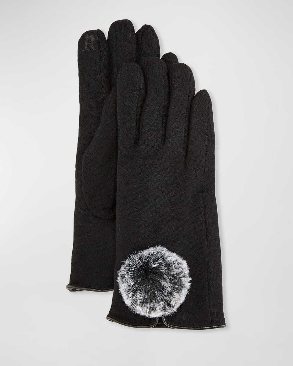 Lucia Wool-Blend Gloves with Faux Fur Pompom
