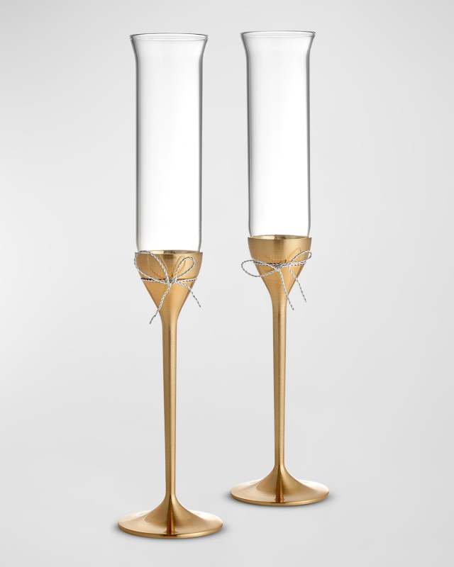 Love Knots Gold Toasting Champagne Flute Pair