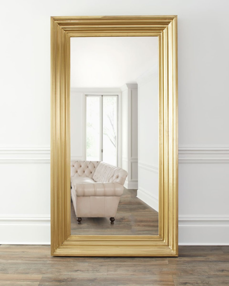 Beryl Brass Clad Floor Mirror