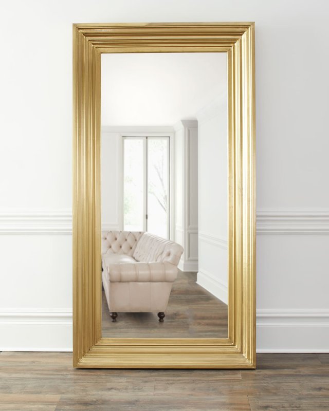 Beryl Brass Clad Floor Mirror