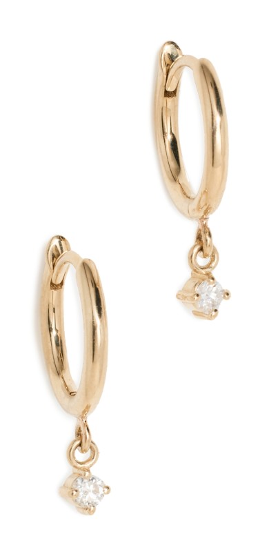 Zoe Chicco 14k Prong Diamonds Hinged Huggies Yellow Gold