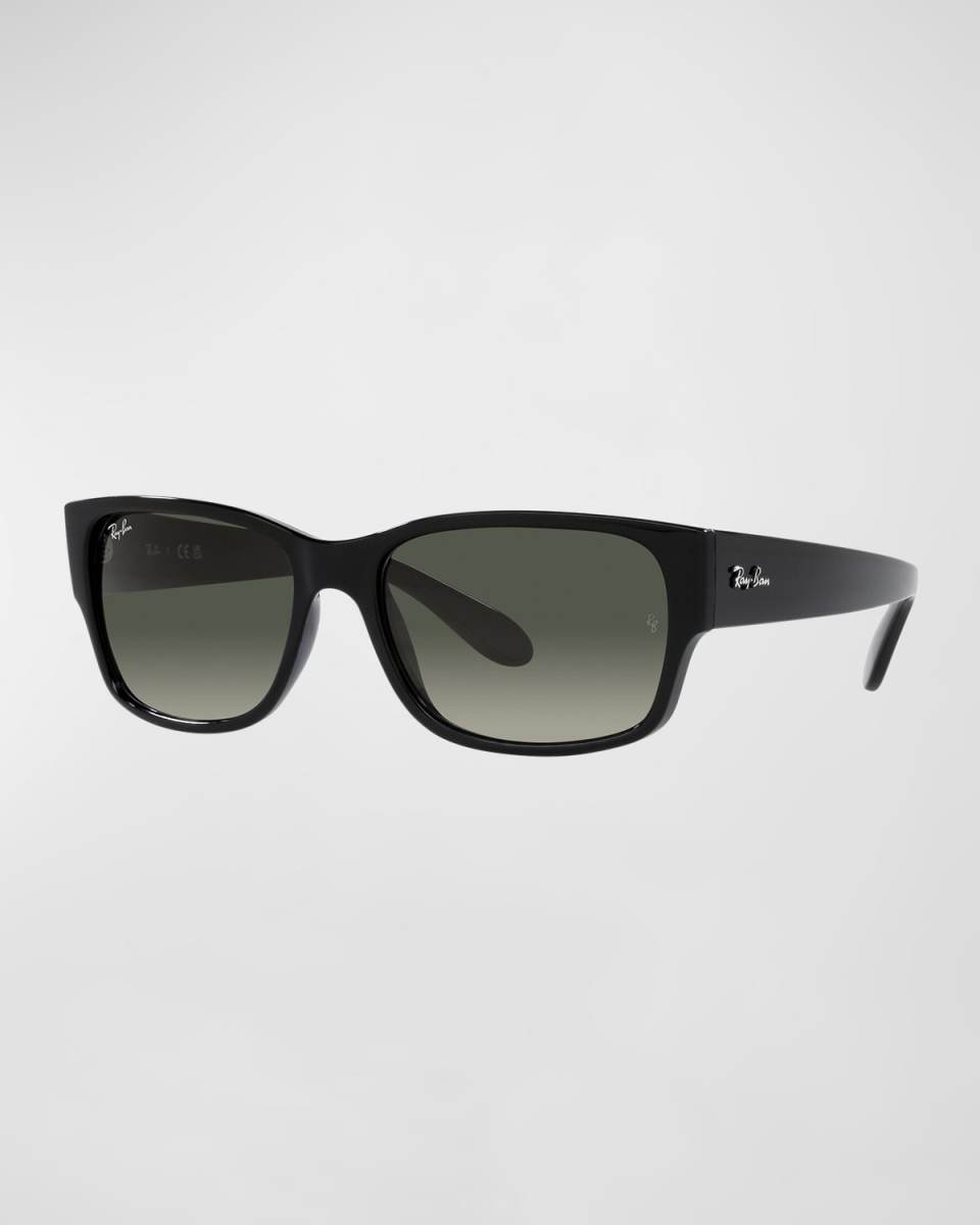Gradient Logo Rectangle Nylon Sunglasses, 58MM
