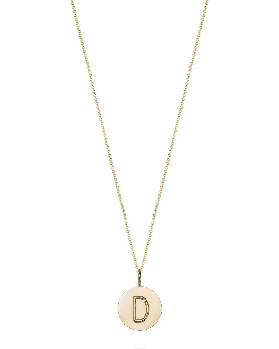 Kari 14K Gold Initial Medallion Necklace
