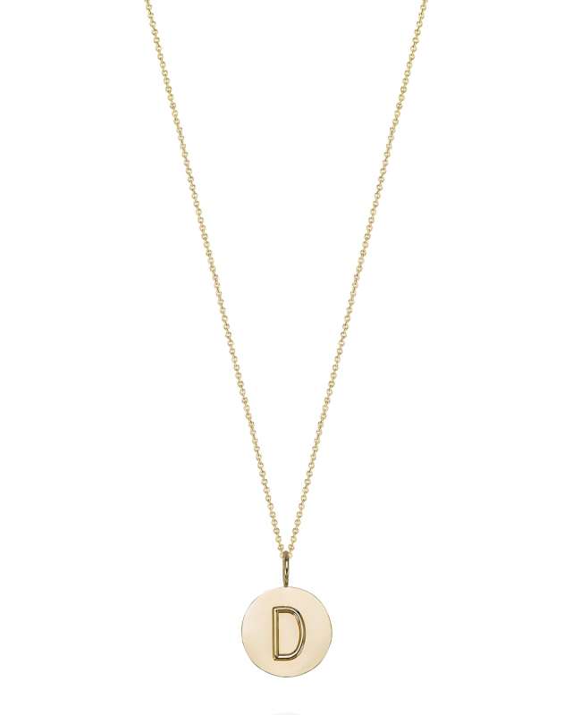 Kari 14K Gold Initial Medallion Necklace
