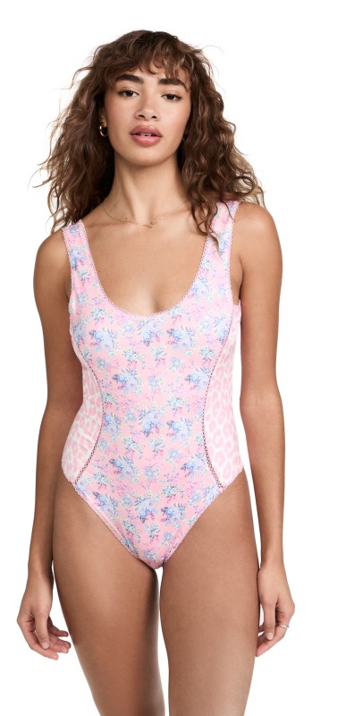 LoveShackFancy Mikkel One Piece Coral Reef Pink
