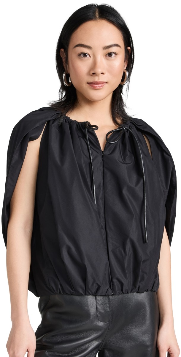 3.1 Phillip Lim Cocoon Zip Top With Cord Detail Black