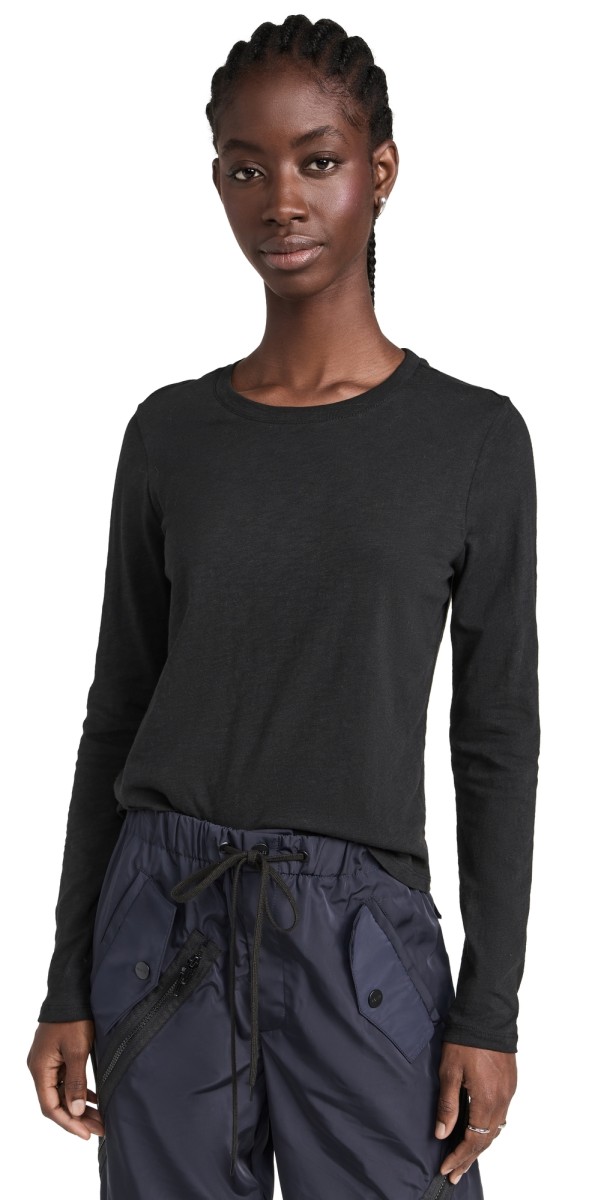 Z Supply Modern Slub Long Sleeve Tee Black