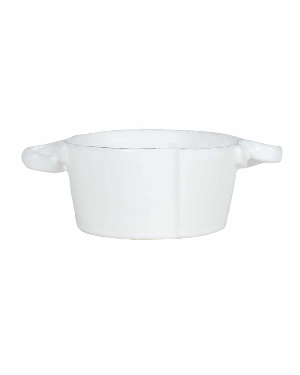 Lastra White Small Handled Bowl