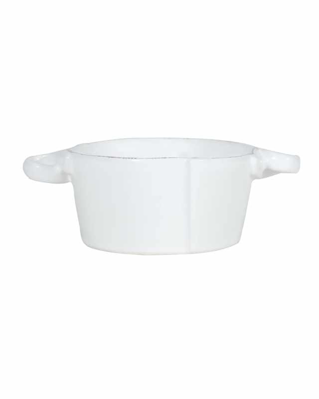 Lastra White Small Handled Bowl