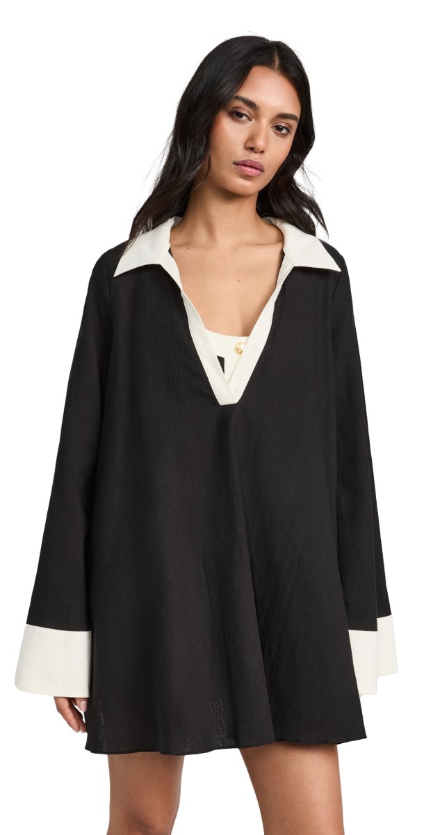 CAROLINE CONSTAS Aledia Coverup Black Off White Combo