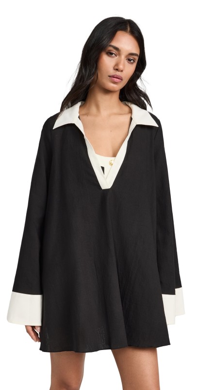 CAROLINE CONSTAS Aledia Coverup Black Off White Combo