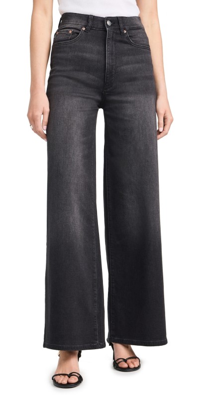 DL1961 Softwear Hepburn Wide Leg: High Rise Jeans '32 Dark Haze (Softwear)