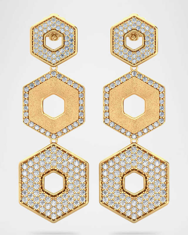 Eclipse Statement Earrings with Diamonds